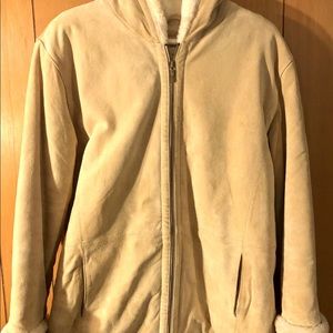 Woman’s Leather Hooded Coat, St Johns Bay Size: M